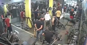 Violent brawl at bodybuilding club
