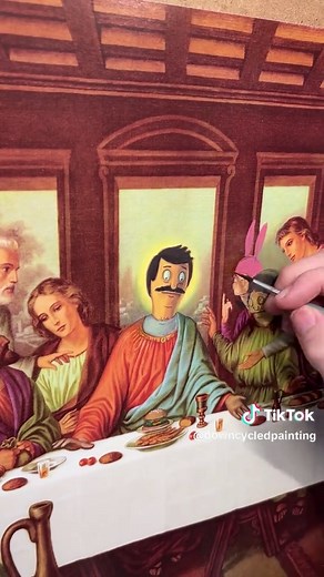Creating Bob’s Burgers Last Supper Thrifted Art