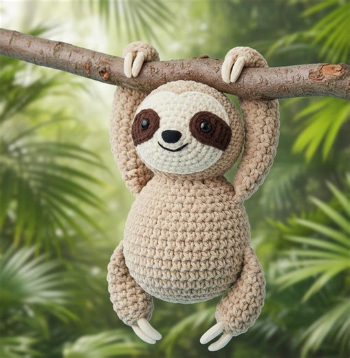 Hanging Sloth Amigurumi Crochet Pattern Cute Jungle Plush Toy - Etsy