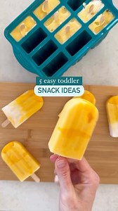 ✨ 5 EASY SNACK IDEAS FOR TODDLERS ✨ 1. Popsicles: these are a great way to get fruits, seeds, nuts, healthy fats, and even veggies in to little ones. One shown here: Mango Lassi Popsicles 2. No bake slices: another great way to squeeze tonnes of nutrient dense foods into snacks. One shown here: No bake Chocolate Weetbic Slice 3. Biscuits/cookies: we love making these from scratch to know exactly what’s in them and minimise excess salt, sugars and unnecessary additives. 4. Muffins: great to stock