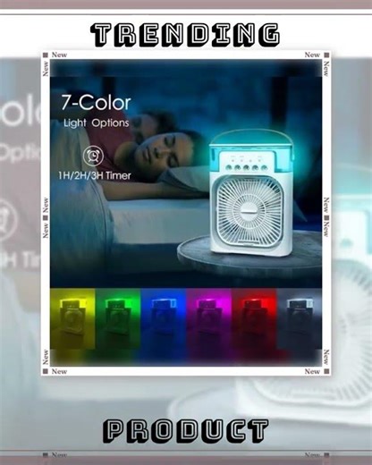 TEKCOOL Mini Cooler for Room Cooling AC Portable Mini Fan Artic Cooler with 7 Colors LED Light, 1...