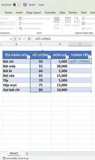 Cách tạo bảng dữ liệu tự động trên Excel