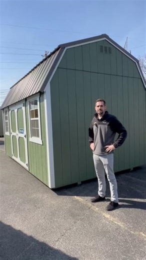 The gambrel (barn-style) roof of the Old Hickory #LoftedBarn provides a traditional appearance and increases the total loft space. Utilize the lofted area for additional storage space or add a Loft Window to allow more light into your barn. Possibilities are endless! See more shed tours on our YouTube channel at youtube.com/@OldHickoryBuildings and follow us on TikTok @OldHickoryBuildings for all things #OldHickoryBuildings! | Old Hickory Buildings & Sheds