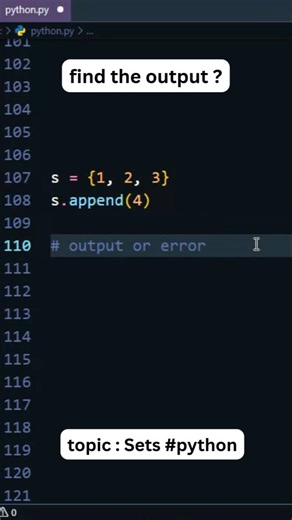 find and correct the error 😁 #set #python
