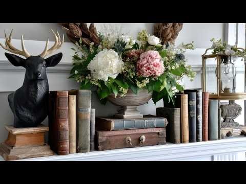 DIY Thrifted Spring Decor: Creating A Timeless Cottage Farmhouse Mantel & Tablescape