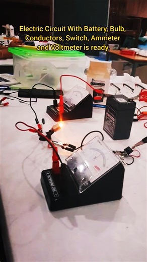 Simple ElectricCircuit With Ammeter andVoltmeter#electricity#physics#science#happylearning#practical