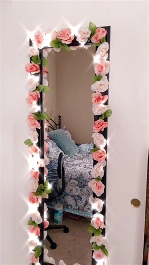 DIY Floral Mirror Decoration Ideas - Creative Room Decor DIY
