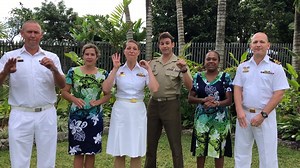 The Royal Australian Navy congratulates Vanuatu as it celebrates 40 years of independence. Navy is proud to have worked closely with our Ni-Vanuatu friends and counterparts over the years, and is pleased that HMA Ships Choules and Huon can participate in Vanuatu’s 40th Anniversary celebrations. This video includes historical imagery of many encounters of the years, and concludes with a message from the resident Defence Staff at the Australian High Commission in Port Vila, who are complying with 