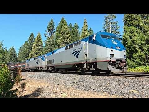 Amtrak 140 leads AMTRK 6 in Alta, CA
