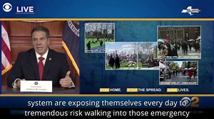 N.Y. Gov. Cuomo: "If I can't convince you to show discipline for yourself, then show discipline for other people...you go to an emergency room, you put a burden on all sorts of other people who you don't know and who frankly you don't have the right to burden with your irresponsibility." https://cbsn.ws/3aQRAUM | CBS Evening News