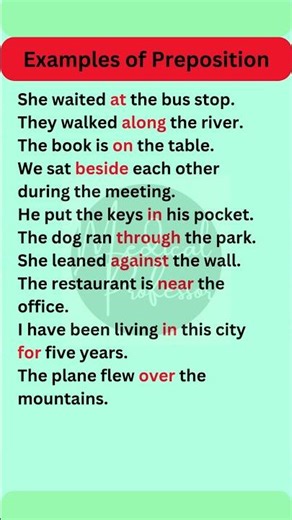 Preposition in English Grammar | 10 Examples of Prepositions | Sentences with Preposition #grammar