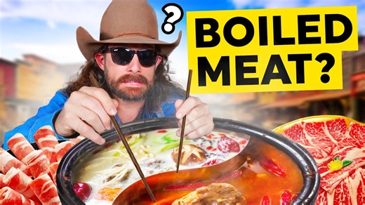 Watch a cowboy tackle Chinese hotpot!