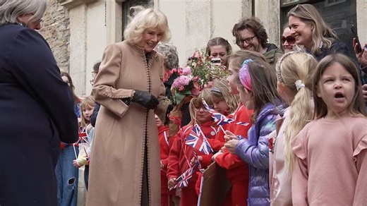 Queen meets well-wishers as she visits stunning poppy display marking 80 years since end of WWII