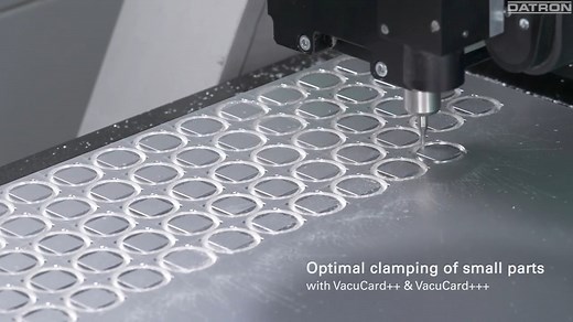 It can be a challenge to secure small and soft workpieces. That’s why DATRON developed the VacuCard ; it’s a special type of cardboard with a glue layer that secures parts that are too small for the vacuum to hold down alone. The glue increases the retention forces in vacuum clamping and prevents the workpiece from lifting. Easily clamp your small parts with DATRON’s VacuCard : https://www.datron.com/shop-cnc-tools/product/vacuum-cards #datrontechnology #vacuumworkholding #techtidbit #cncworkhol
