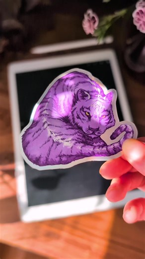 From sketch to sticker! 🐯 This holographic purple tiger sticker is now available in my Etsy shop - https://zimupaint.etsy.com Perfect for zodiac lovers or a special Year of the Tiger birthday gift! Come check out my Etsy store! Search