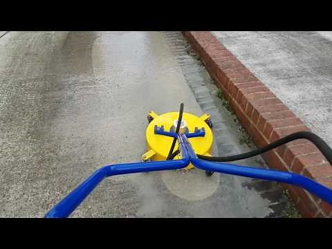 Pressure Washing, Jet Washing - Concrete Driveway Cleaning with an 18" Surface Cleaner