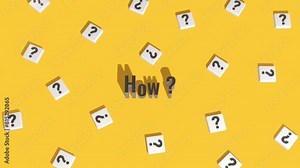 Animated How Question Concepts. Ask, Instruction, Tips And Guidance Concepts. How Question Concepts Footage. How Question Animation Video Clip.