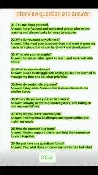Common Interview Questions & Answers Common Interview Questions & Answers