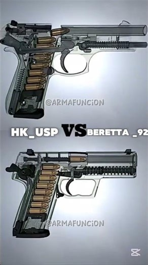 Beretta 92 🇮🇹 vs HK USP 🇩🇪 — Service Pistols Face-Off 🥊 #armafuncion #militaryhistory #usa
