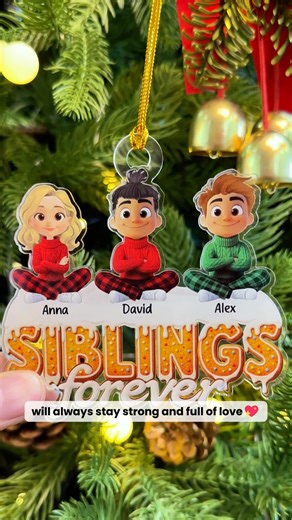 They knew your secrets before anyone else. Held your hand through life's storms. This beautiful acrylic ornament celebrates the bond that never breaks. Hang their personalized memory on your tree and remember – siblings are forever, through every season. | Joymade