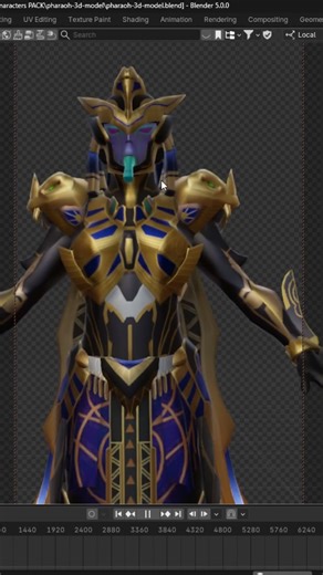 Preview Animate the Pharaoh PUBG Character Texture Suite in Blender