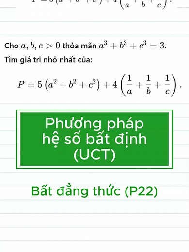 Giải bất đẳng thức bằng phương pháp hệ số bất định (UCT) #senmap #toan9onthivaolop10 #toan9 #thichuyen #toanchuyen #batdangthuc