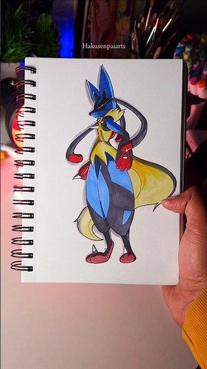Drawing Mega Lucario from Pokémon✨️ #drawing #art #pokemon