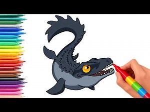 Mosasaurus Drawing and Coloring Tutorial