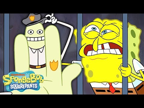 SpongeBob Goes to JAIL! 🧤 "Escape From Beneath Glove World" 5 Minute Episode