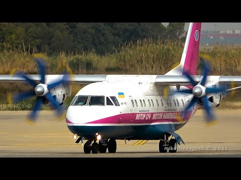 [4K] Antonov AN-140 Motor Sich @ Barcelona-El Prat