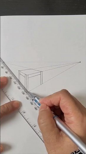 How to draw a table in two point perspective #shorts