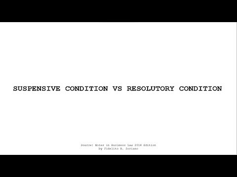 Suspensive Condition vs Resolutory Condition | OBLICON