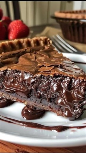 🍫 Gooey Chocolate Fudge Pie (Crackly Brownie Pie) | RecipesTour