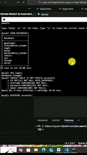 how to view and select a DB in MySQL command line interface CLI