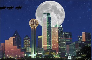 Do you see what we see? Santa and his reindeer have been spotted over Dallas! We hope everyone has a happy holiday! 🎄 | City of Dallas - City Hall