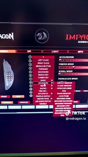 Configuración fácil del mouse Redragon Impact