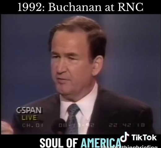 🗃️ Addressing the Republican National Committee in August 1992, Pat Buchanan warned of a “religious war” and a “cultural war” in America, saying the war was “for the soul of America.” Subscribe at the link in bio to receive daily historical snapshots to your inbox. #uspolitics #patbuchanan #republican #1990s #history