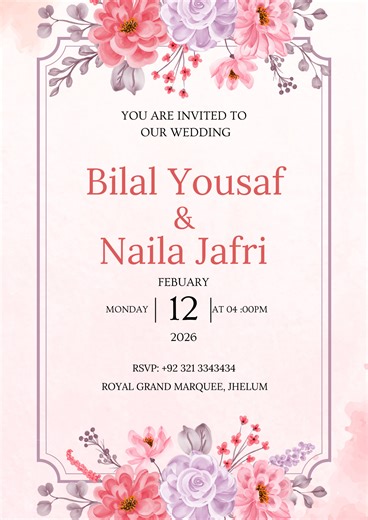 I Will Create Custom Digital Invitations for Weddings, Birthdays & Events | Sikaty
