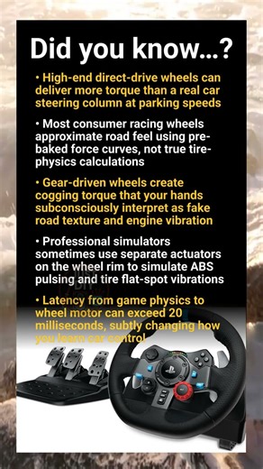 Mind-bending facts about gaming steering wheels, force feedback and realism