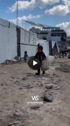 Does childhood mean spending long hours carrying containers of water and standing in crowded lines just to obtain clean water? Is this the childhood our children deserve? Where is the civilized world… | Asmaa Issa