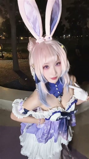 [安安好困zzz] 可爱的小兔子还不知道后面要发生什么 原神心海兔兔同人cos 求求你们不要欺负心海 #原神 #cosplay #二次元 #手势舞 Sangonomiya Kokomi Cosplay