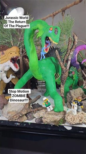 Jurassic World Rebirth Stop Motion - Primal Zombie Clay Dinosaur Argentinosaurus #shorts