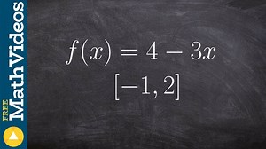 Find the max and min of a linear function on the closed interval