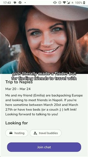 "I need friends that want to travel..."