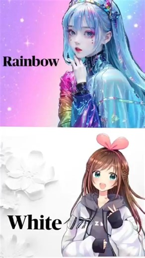 🌈 Rainbow Look vs 🤍 White Look | Transformation 💫