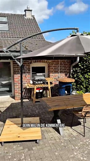 DIY Patio Umbrella Stand 🛠️☀️ #garden #handcraft #diy #handmade #gardendiy #wood #woodworking