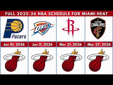 Full 2025-26 NBA Schedule For Miami Heat