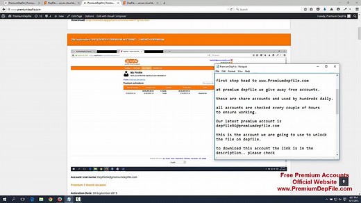 New Premium DepFile Accounts Free! [WORKING] [2016]