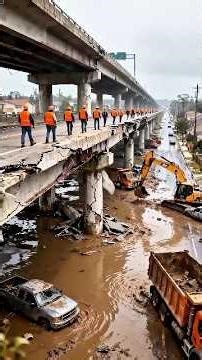Bridge Beam Collapse😲 During Construction Work fails