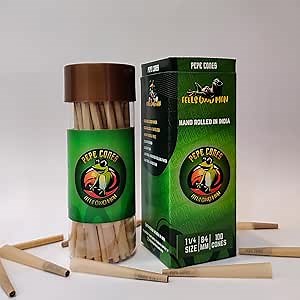 Handmade Natural Pre Rolled Cones - 1 1/4 Size Pre Roll Cones for Slow, Even Burn - Easy-to-use, Ultra Convenient Pre Roll Cones with Tips & Food Grade Paper Packing Tubes Included (1 1/4 Natural, 100)